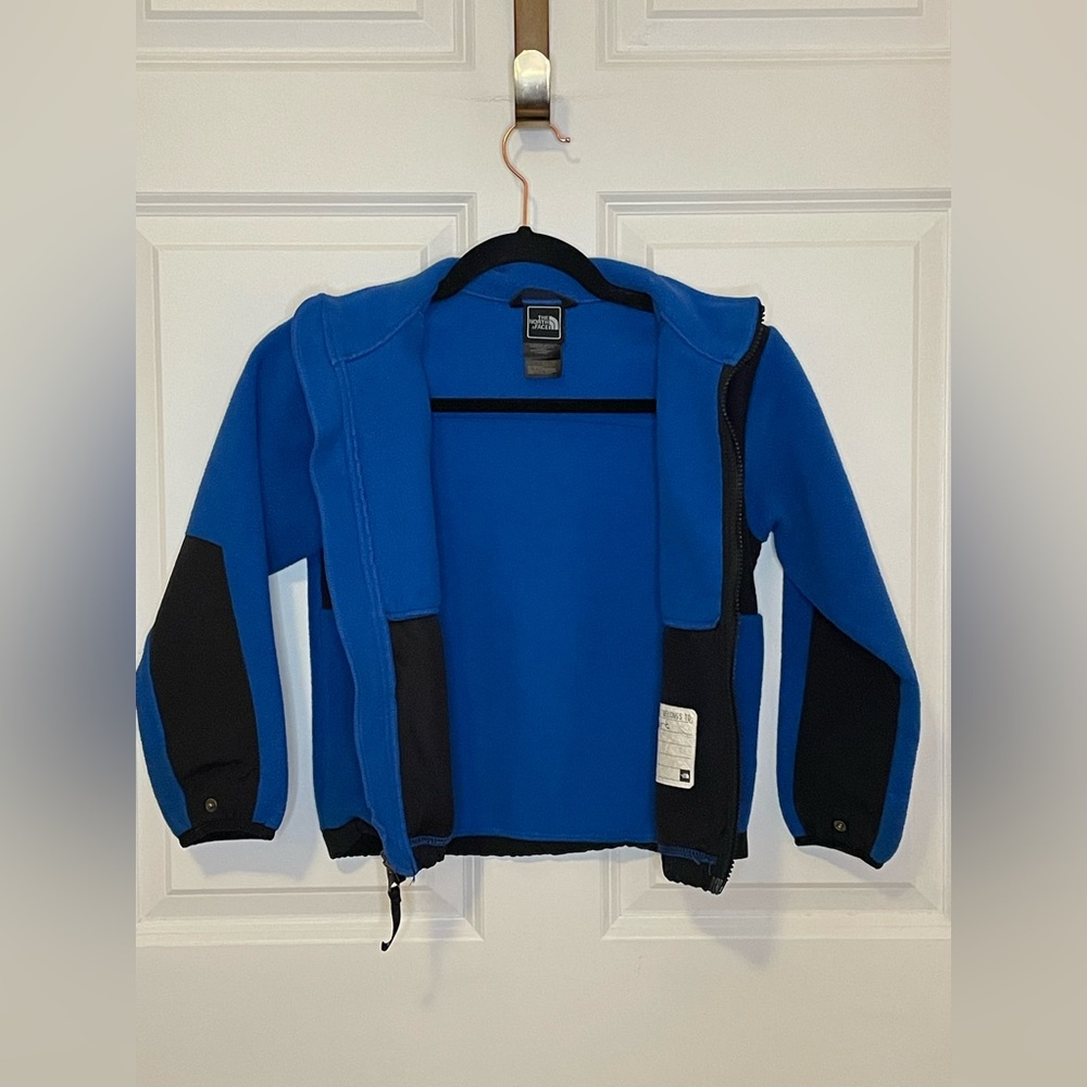 The North Face Blue Black Full Zip Fleece Jacket Youth XS TP 6 Zip Pockets - Picture 9 of 11